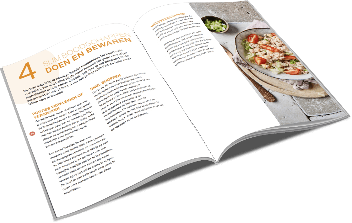 Meal prep schema met dubbele porties en restjesplanning